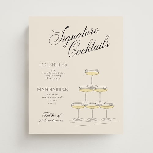 This is a limestone wedding signs with standard by Ashley Bird called the gilded coupe printing on doublethick in 8x10