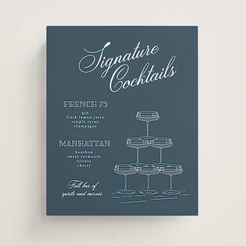 This is a ocean wedding signs with standard by Ashley Bird called the gilded coupe printing on doublethick in 8x10