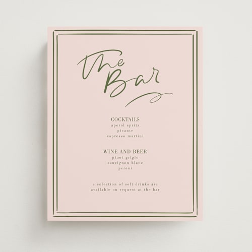 This is a sage wedding signs with standard by Aisling Erin called we're so glad bar menu printing on doublethick in 8x10