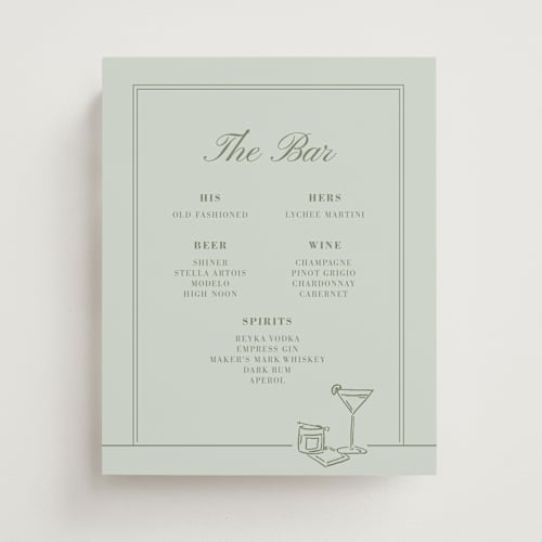 This is a moss wedding signs with standard by Sydney Snowden - Sentimently called gilded pour printing on doublethick in 8x10