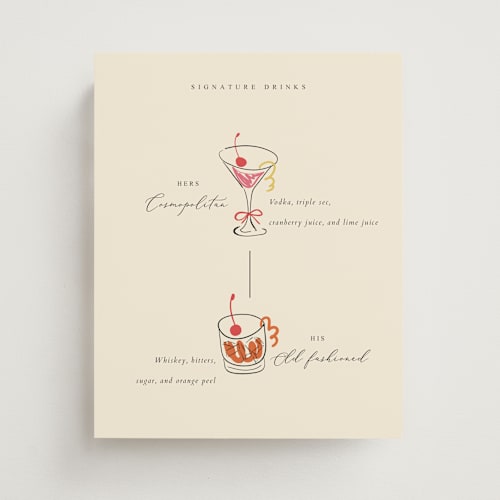 This is a champagne wedding signs with standard by samovilka called drinkswed printing on doublethick in 8x10