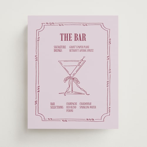 This is a wisteria wedding signs with standard by Sydney Snowden - Sentimently called something shaken printing on doublethick in 8x10