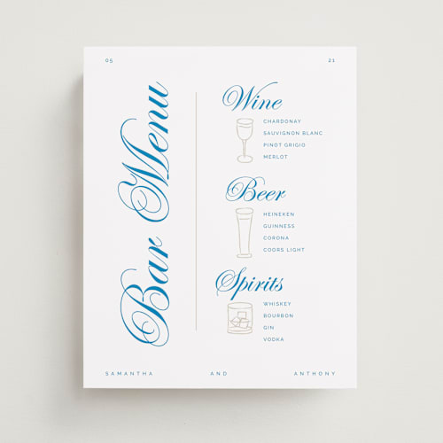 This is a glacier wedding signs with standard by Zani van Zyl called glam bar printing on doublethick in 8x10