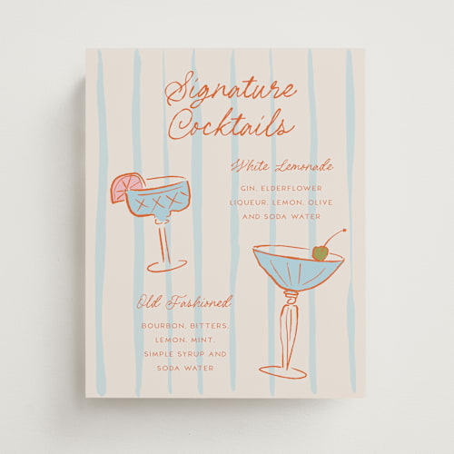 This is a sky wedding signs with standard by Vera Lim called fun stripes printing on doublethick in 8x10