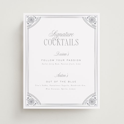 This is a dove wedding signs with standard by Nicoletta Savod called deco rose printing on doublethick in 8x10