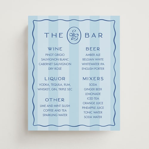 This is a sea wedding signs with standard by Sam Dubeau called fresh prep printing on doublethick in 8x10