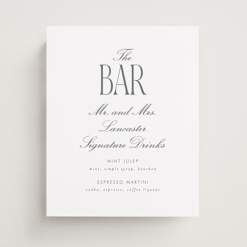 This is a puddle wedding signs with standard by Baumbirdy called signature type printing on doublethick in 8x10