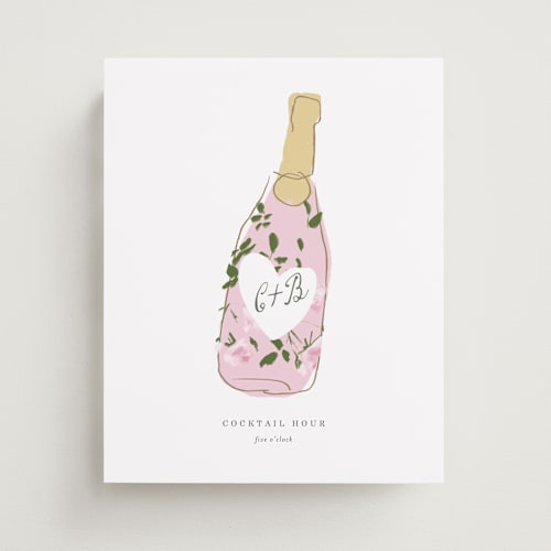 This is a blush wedding signs with standard by Baumbirdy called champs printing on doublethick in 8x10