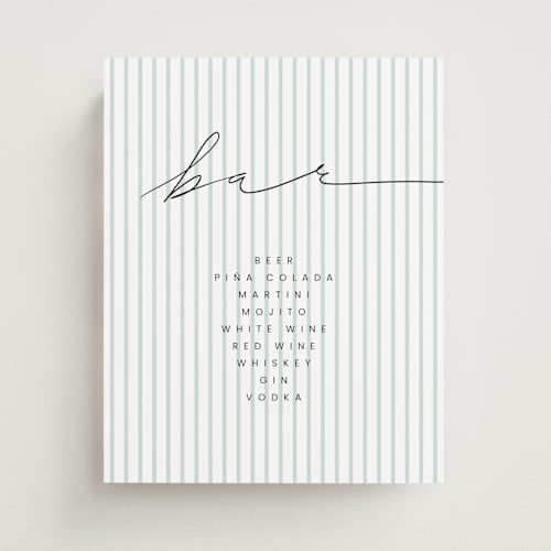 This is a mojito wedding signs with standard by samovilka called greenstripes printing on doublethick in 8x10