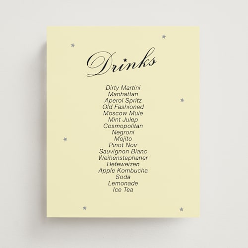 This is a butter wedding signs with standard by Jennifer Lew called starstruck printing on doublethick in 8x10