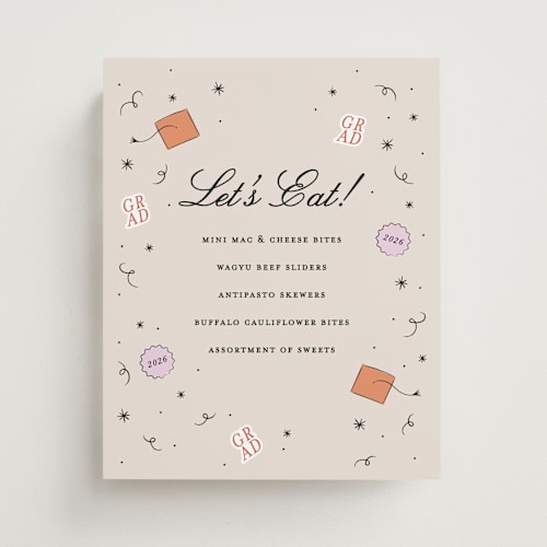 This is a apricot graduation party decorations with standard by Ashley Iwafuchi called grad vibes printing on doublethick in 8x10