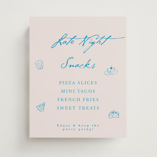 This is a sky whispers wedding signs with standard by Cass Loh called handdrawn little things printing on doublethick in 8x10