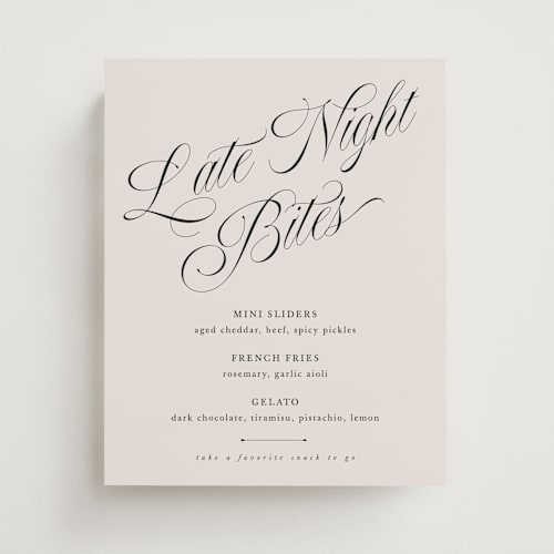 This is a linen wedding signs with standard by Kate Ahn called mirin printing on doublethick in 8x10
