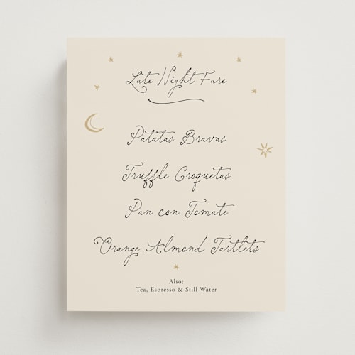 This is a noir wedding signs with standard by Ani Somi called written in the stars printing on doublethick in 8x10