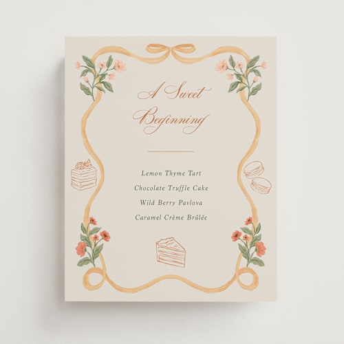 This is a garden wedding signs with standard by Elly called garden heirloom printing on doublethick in 8x10