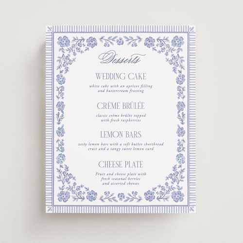 This is a cerulean wedding signs with standard by Jenna Holcomb called embroidered printing on doublethick in 8x10