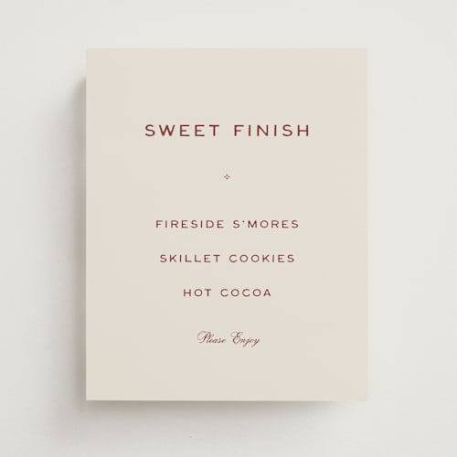 This is a rust wedding signs with standard by Ani Somi called rose ink printing on doublethick in 8x10