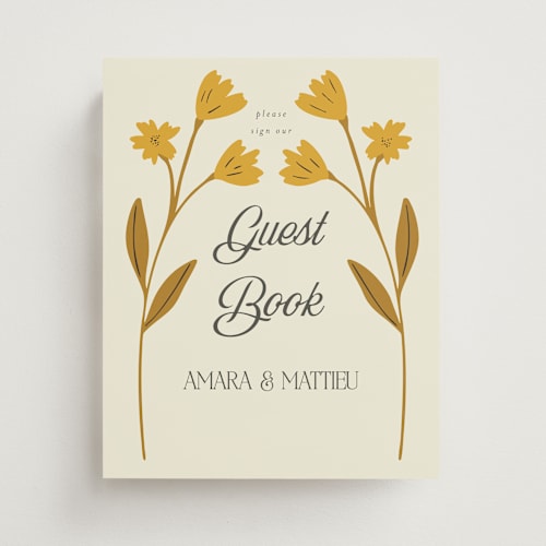 This is a yolk wedding signs with standard by Morgan Kendall called vintage wildflowers printing on doublethick in 8x10