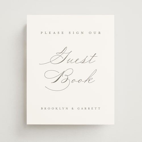 This is a cotton wedding signs with standard by Amy Kross called overlapping printing on doublethick in 8x10