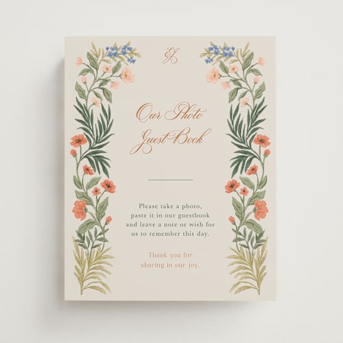 This is a garden wedding signs with standard by Elly called garden heirloom printing on doublethick in 8x10