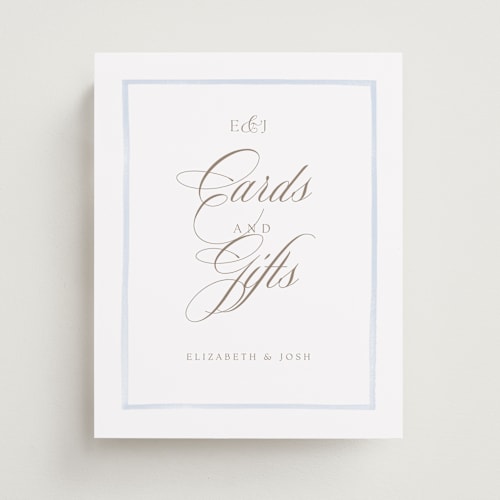 This is a sky wedding signs with standard by Jennifer Wick called bristol printing on doublethick in 8x10