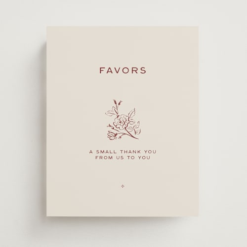 This is a rust wedding signs with standard by Ani Somi called rose ink printing on doublethick in 8x10