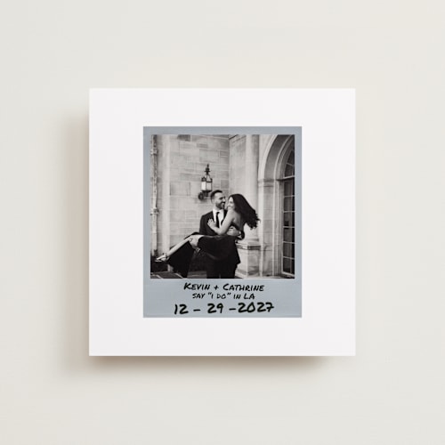 This is a noir save the date with standard by Cleghorn Creative called photo snap + penned names printing on recycled smooth signature in standard