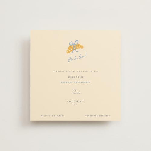 This is a sky bridal shower invitations with standard by Sarah Rosenthal called oh la love! printing on signature in standard