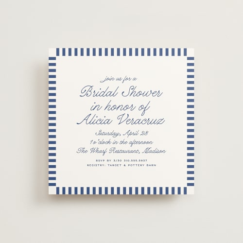 This is a ocean bridal shower invitations with standard by Owl and Toad called veracruz printing on signature in standard