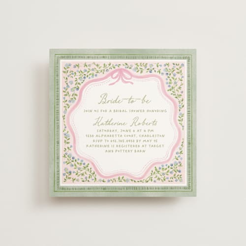 This is a garden glory bridal shower invitations with standard by Creo Study called bride to be printing on signature in standard