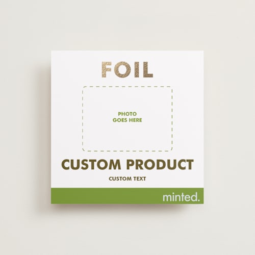 This is a golden engagement party invitations with foil pressed by Minted called square printing on signature in standard