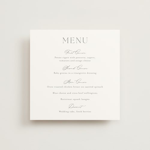 This is a sage menu cards with standard by Stacey Meacham called modern air printing on signature in 5x5