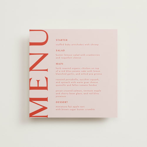 This is a strawberry menu cards with standard by Anastasia Makarova called simple square printing on signature in standard