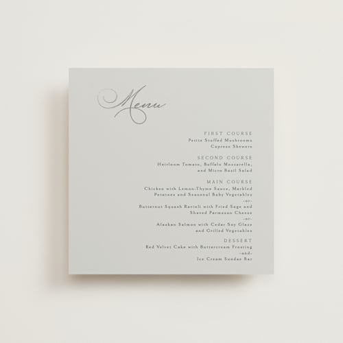 This is a stone menu cards with foil pressed by Kaydi Bishop called eternal printing on signature in 5x5