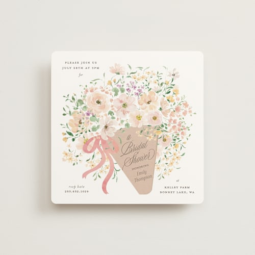 This is a carnation bridal shower invitations with standard by Itsy Belle Studio called love is blooming printing on signature in standard