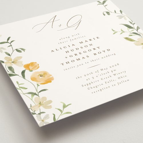 This is a citrine wedding invitations with standard by Everett Paper Goods called garden view printing on signature in standard