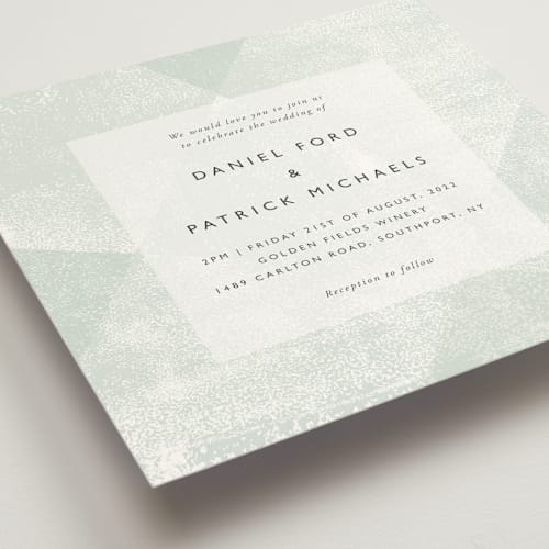 This is a seafoam wedding invitations with standard by itsjensworld called elegantly minimal printing on signature in standard