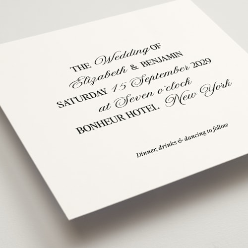 This is a onyx wedding invitations with standard by Helena Vitto called the eternal printing on signature in standard