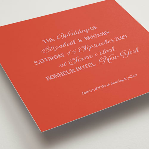 This is a ruby wedding invitations with standard by Helena Vitto called the eternal printing on signature in standard