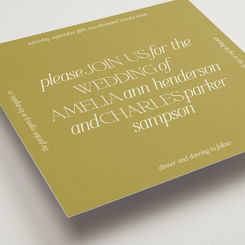 This is a citrus wedding invitations with standard by Ashlee Townsend called modernique printing on signature in standard