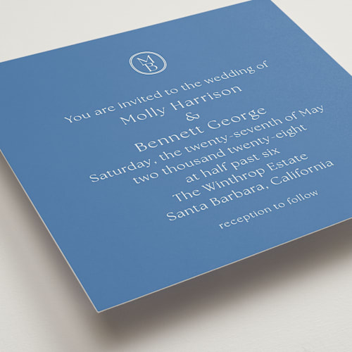 This is a santorini wedding invitations with standard by Megan Davis called perriand printing on signature in standard