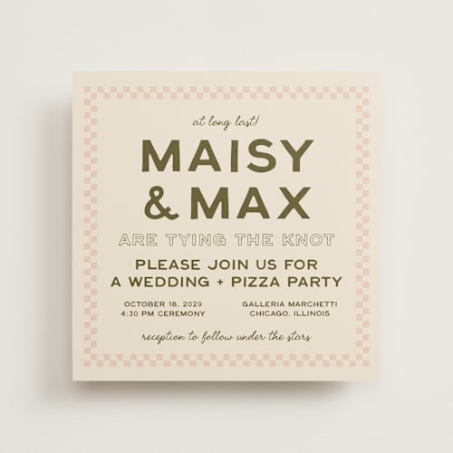 This is a rosato wedding invitations with standard by Ani Somi called trattoria printing on signature in standard