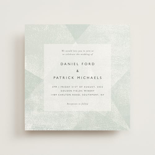 This is a seafoam wedding invitations with standard by itsjensworld called elegantly minimal printing on signature in standard