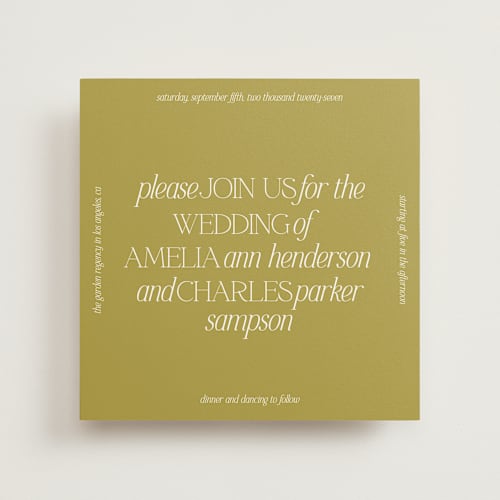 This is a citrus wedding invitations with standard by Ashlee Townsend called modernique printing on signature in standard