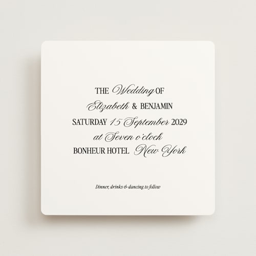 This is a onyx wedding invitations with standard by Helena Vitto called the eternal printing on signature in standard