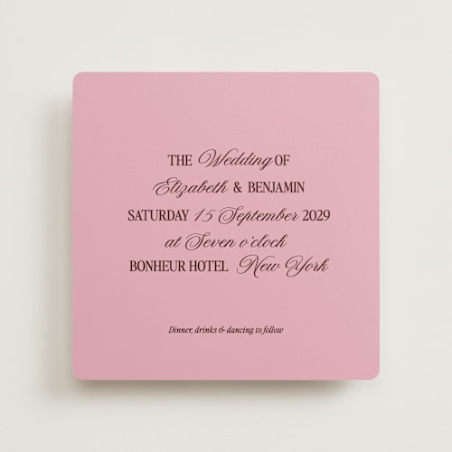 This is a pink moon wedding invitations with standard by Helena Vitto called the eternal printing on signature in standard