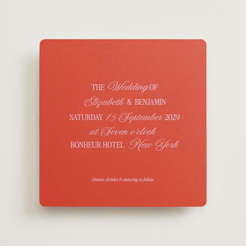 This is a ruby wedding invitations with standard by Helena Vitto called the eternal printing on signature in standard