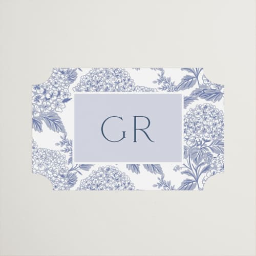 This is a periwinkle custom stickers with standard by Jenna Holcomb called coastal toile printing on uncoated sticker paper in sticker