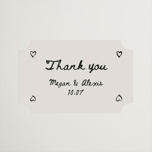 This is a lace wedding favor labels with standard by Cass Loh called simple monogram printing on uncoated sticker paper in sticker