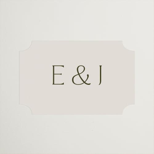 This is a almond wedding favor labels with standard by Olivia Kanaley Inman called blockprint printing on uncoated sticker paper in sticker